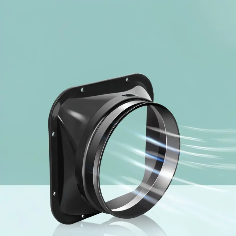 Square To Round Air Duct Flange Adapter ABS Fitting For New Air Ventilation System Exhaust Conduit Connector
