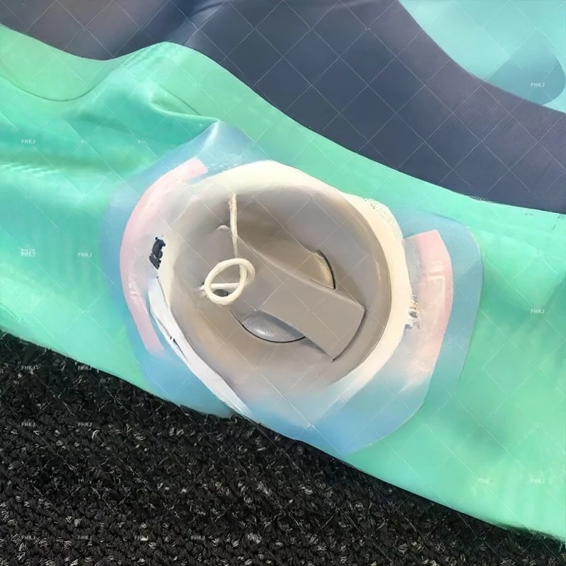 Inflatable round floating bed swimming pool floating multi-person hollow hole floating row with mesh