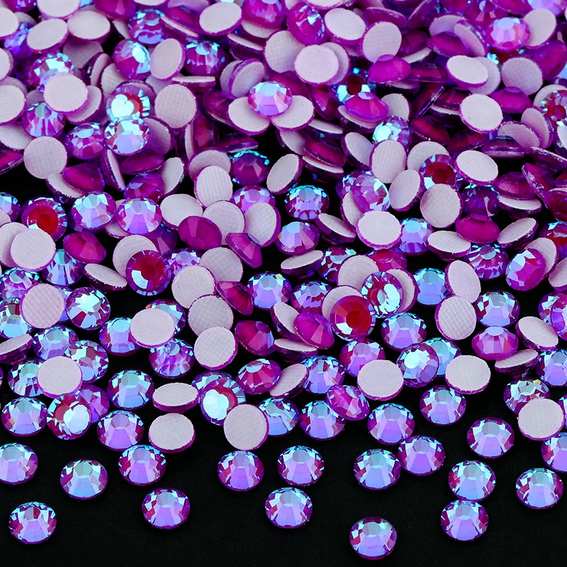 QIAO SS6-SS30 Neon Jelly AB Hotfix Strasssteine aus Kristallglas, Flache Rückseite, Glitzersteine für DIY-Bastelarbeiten und Kunst – Detail 6