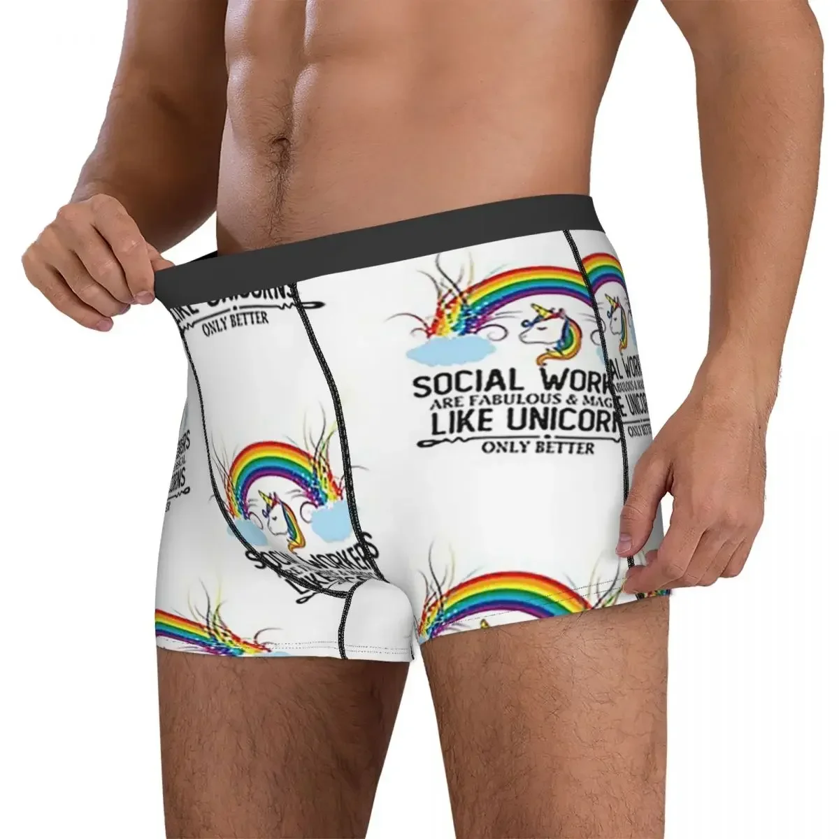 Boxer Underpants Shorts Social Workers Are Magical Like Unicorns Gift Idea Panties Men Ventilate Underwear for Homme Man