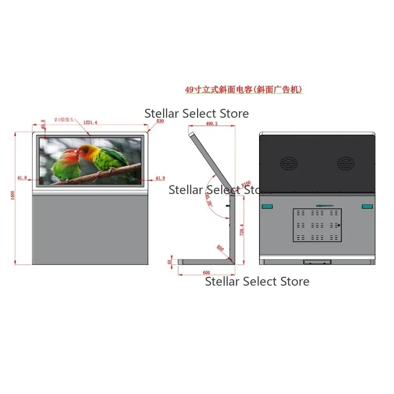55 Inch Floor Standing Kiosk Touch Screen Lcd  Kiosk Display Advertising Digital Signage for Wayfinding Interactive Information
