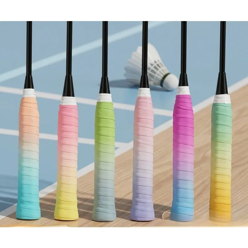 Dual-Color Gradient Badminton Grip, Shock-Absorbent Non-Slip Sweat-Absorbent Tacky Overgrip, 102C Wrapping Tape