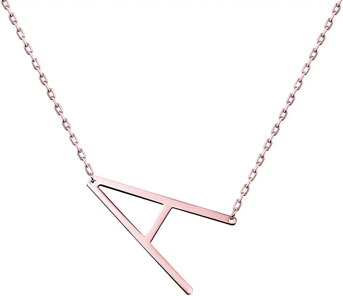 

Колье с инициалами из нержавеющей стали для женщин, цвет золото 18К, серебро, буквы от A до Z