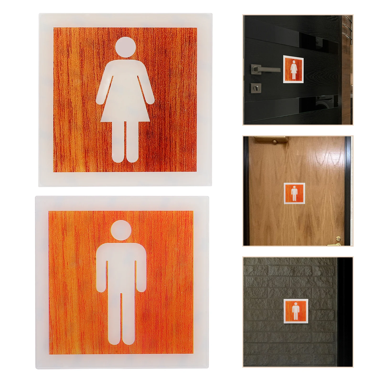 

2Pcs Acrylic Bathroom Door Plate Sign Decoration for Hotel Public Toilet Scenic Spot Restroom Signs Decor Bathroom Door Plate