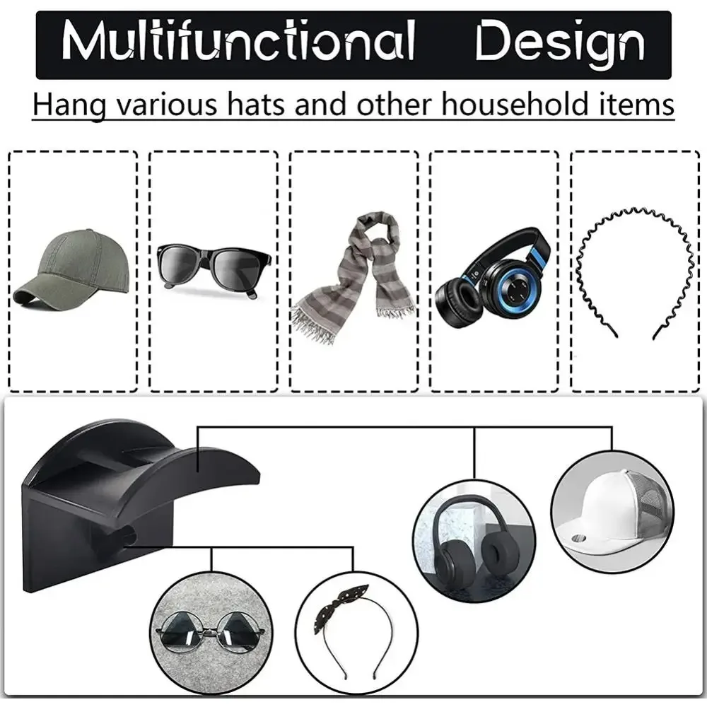 2/4/8/10Pcs Portable Cap Holder Rack No Drilling Design Baseball Hat Storage Case for Daily Cap Arrangement & Collection view 5