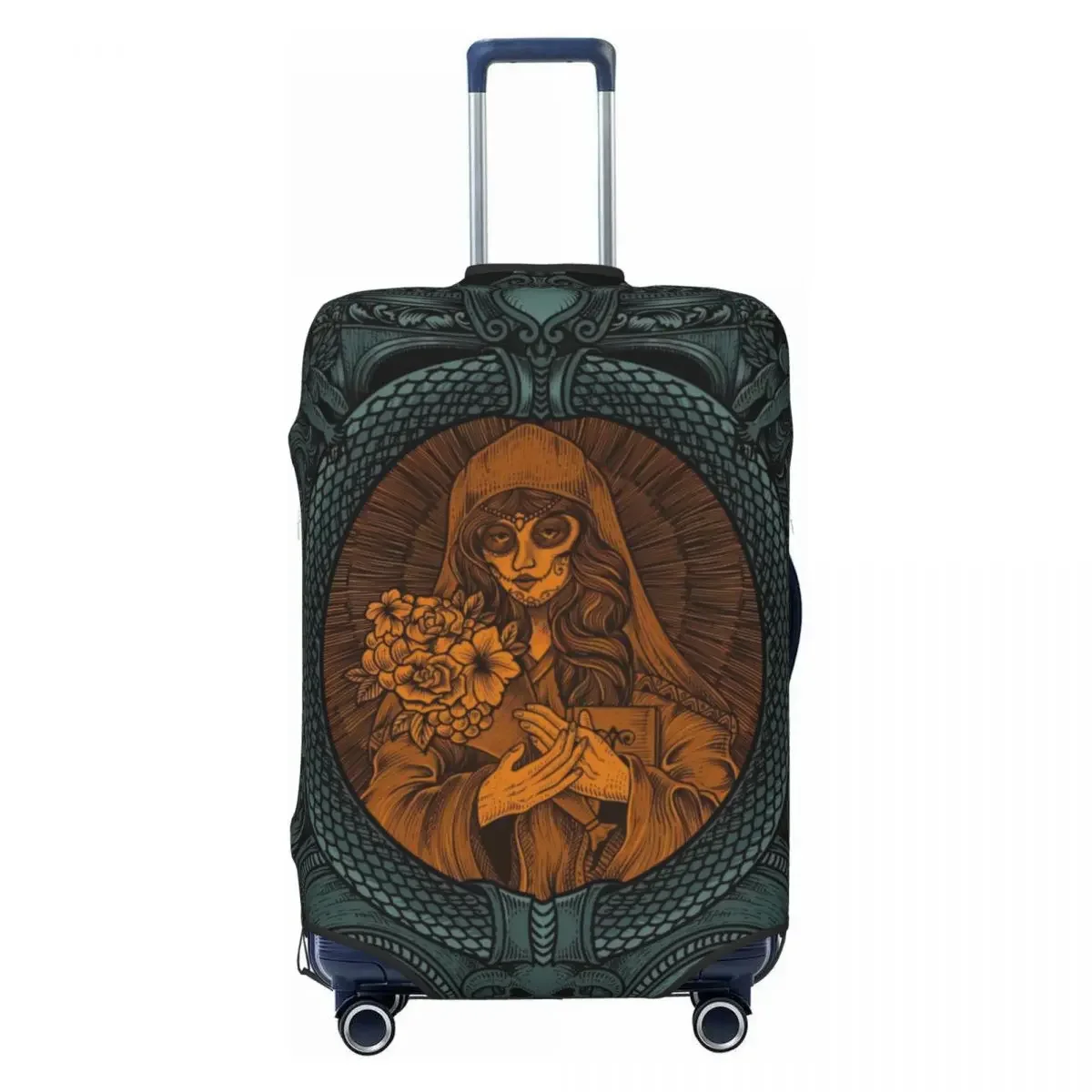 Sugar Woman Skull With Engraving Ornament Frame Print Luggage Protective Dust Covers Elastic Waterproof 18-32inch Suitcase Cover