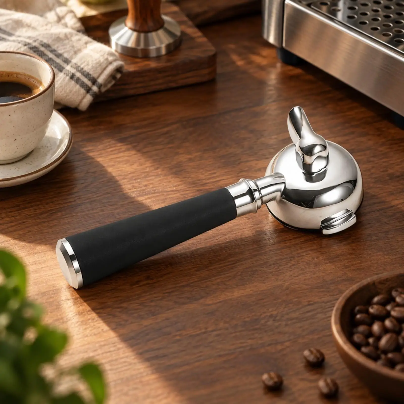 Espresso Machine Portafilter 58mm Single Spout Stainless Steel Handle for E