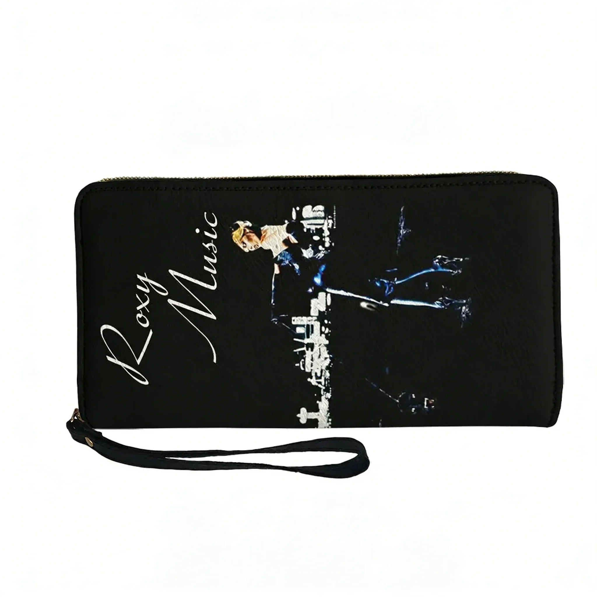 

Roxy Music Vintage Rock Band Custom Wallet Purse Mens Women Teenagers Zipper Long Wallets Double Print Portable Wallet Gift Bag