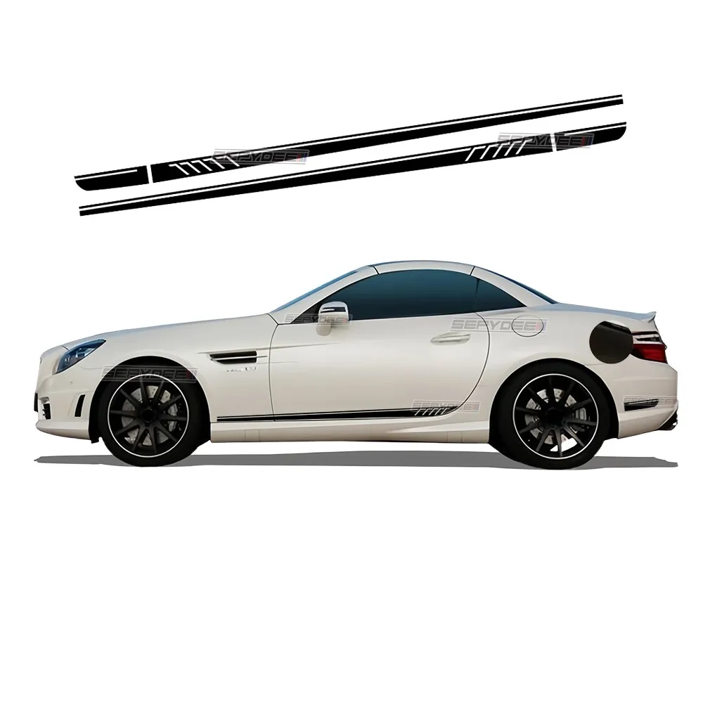 

2Pcs Car Door Side Stripe Sticker For Mercedes Benz SLK SLC Class R170 R171 R172 Body Decor Decal Car Accessories