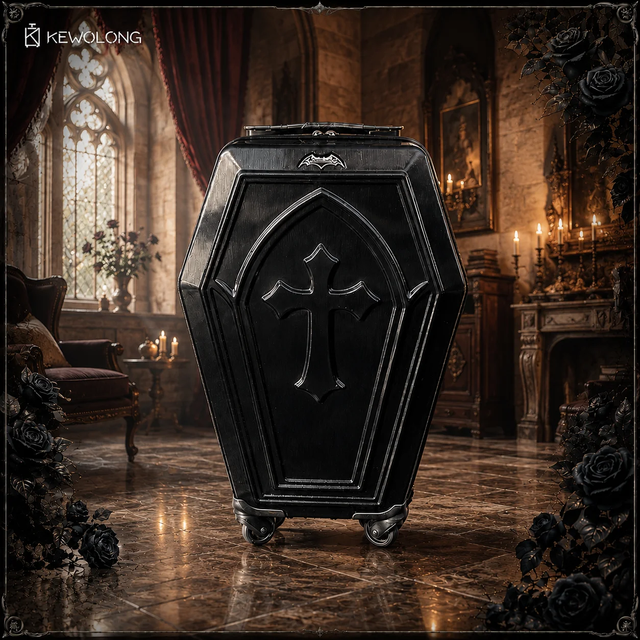 Gothic Coffin Design Rolling S - Luggage Cover Protector review and price