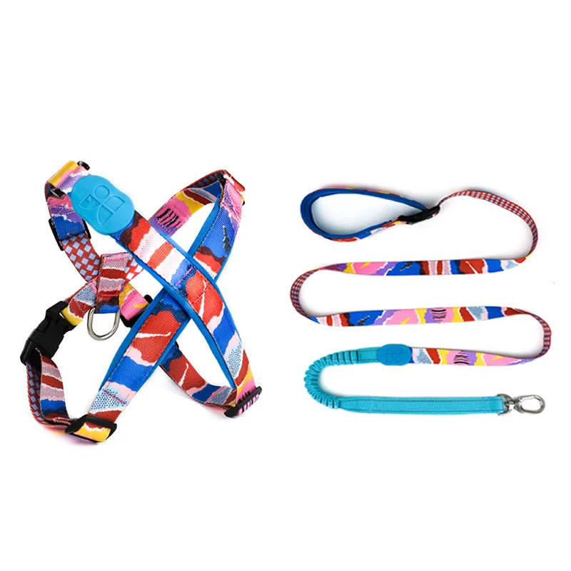 Dog X Type Adjustable Comfortable Safety Soft Harnesses Hands Free Elastic Reflective Training Pet Bungee Jumping Dog Leash