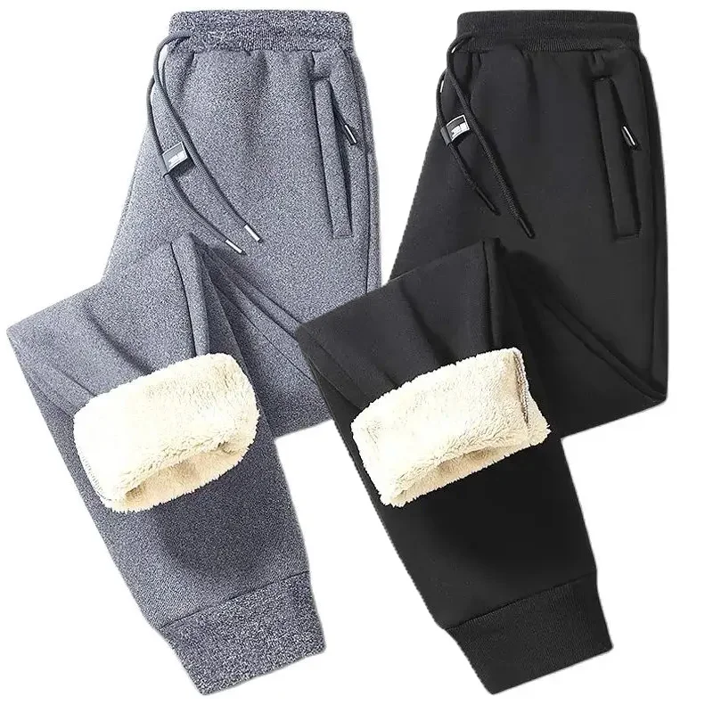 

Winter Warm Sports Pants Men Fleece Joggers Sportswear Thick Casual Thermal Jogging Sweatpants Straight Trousers Men's Clothing