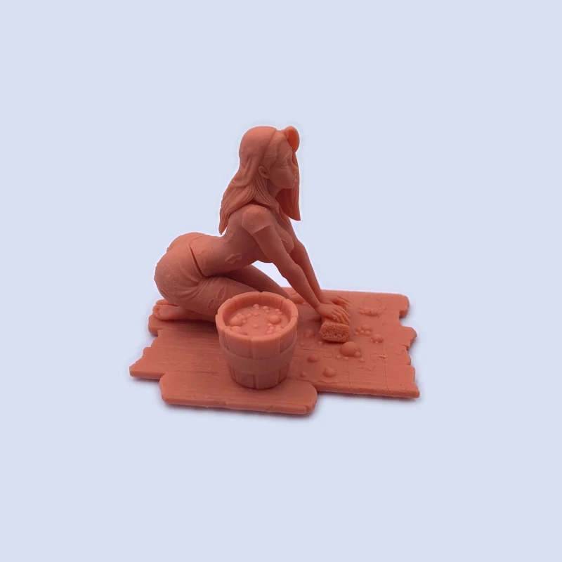 Modèle de figurine de femme de chambre non peinte et non assemblée, personnages de dessins animés animés, 1/24 résine, livraison gratuite