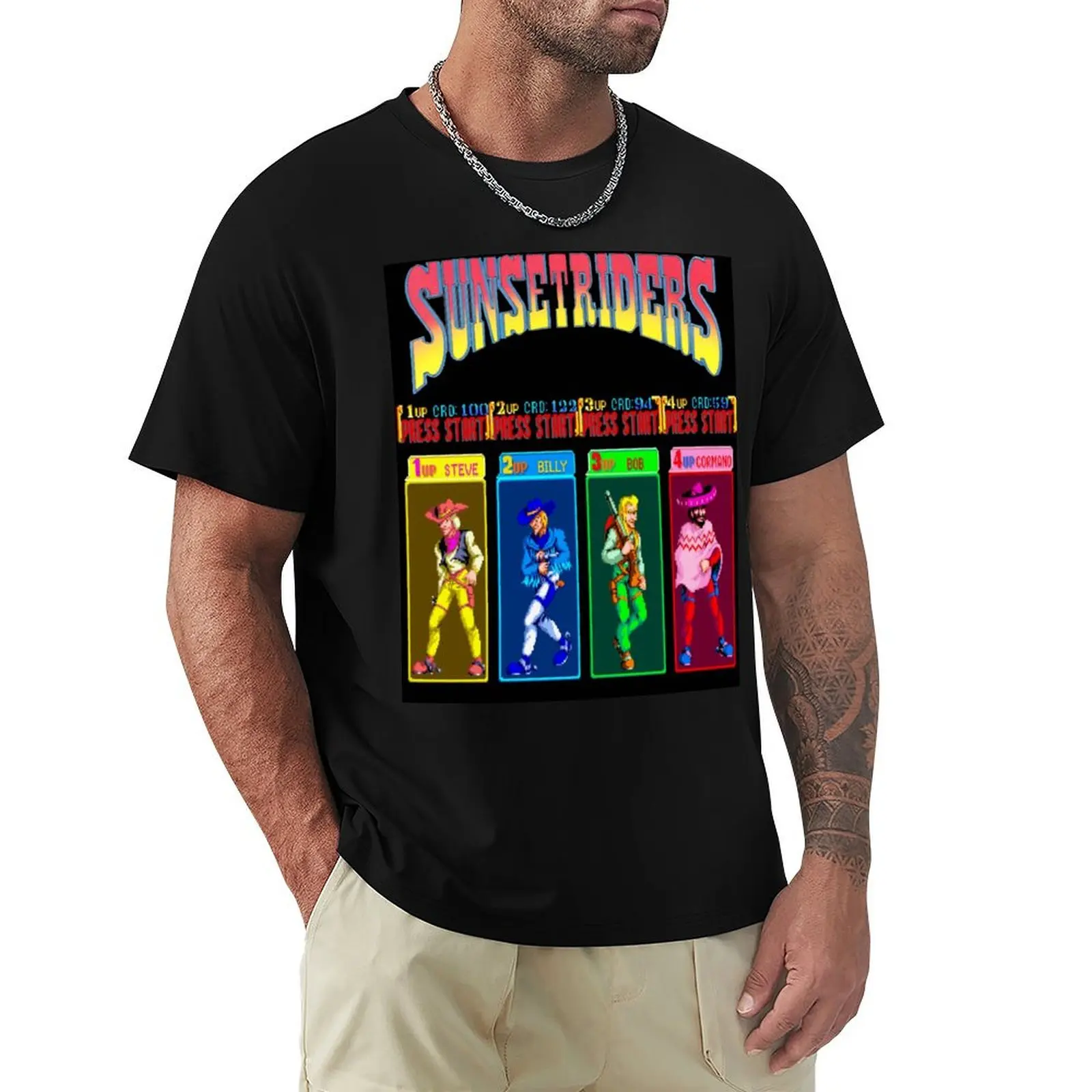 Sunset Riders Character Select T-Shirt Comfortable Work Wear Tee