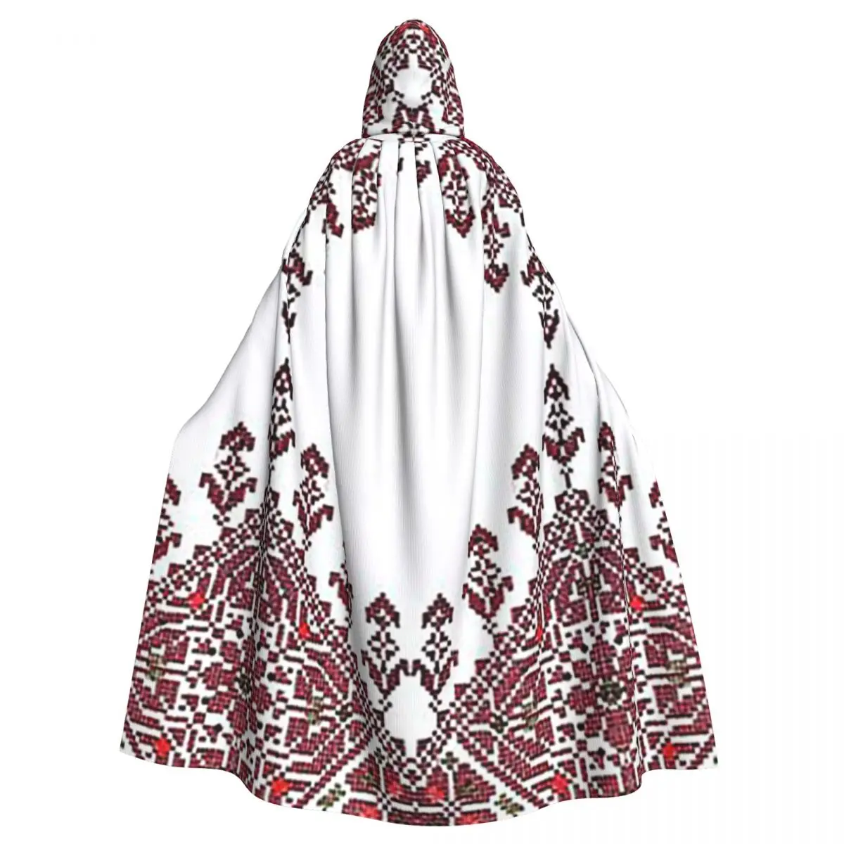 

Copy Of White And Red Palestinian Embroidery Long Hooded Cloak Witch Medieval Costume Cosplay Cape HalloweenParty Adult Unisex