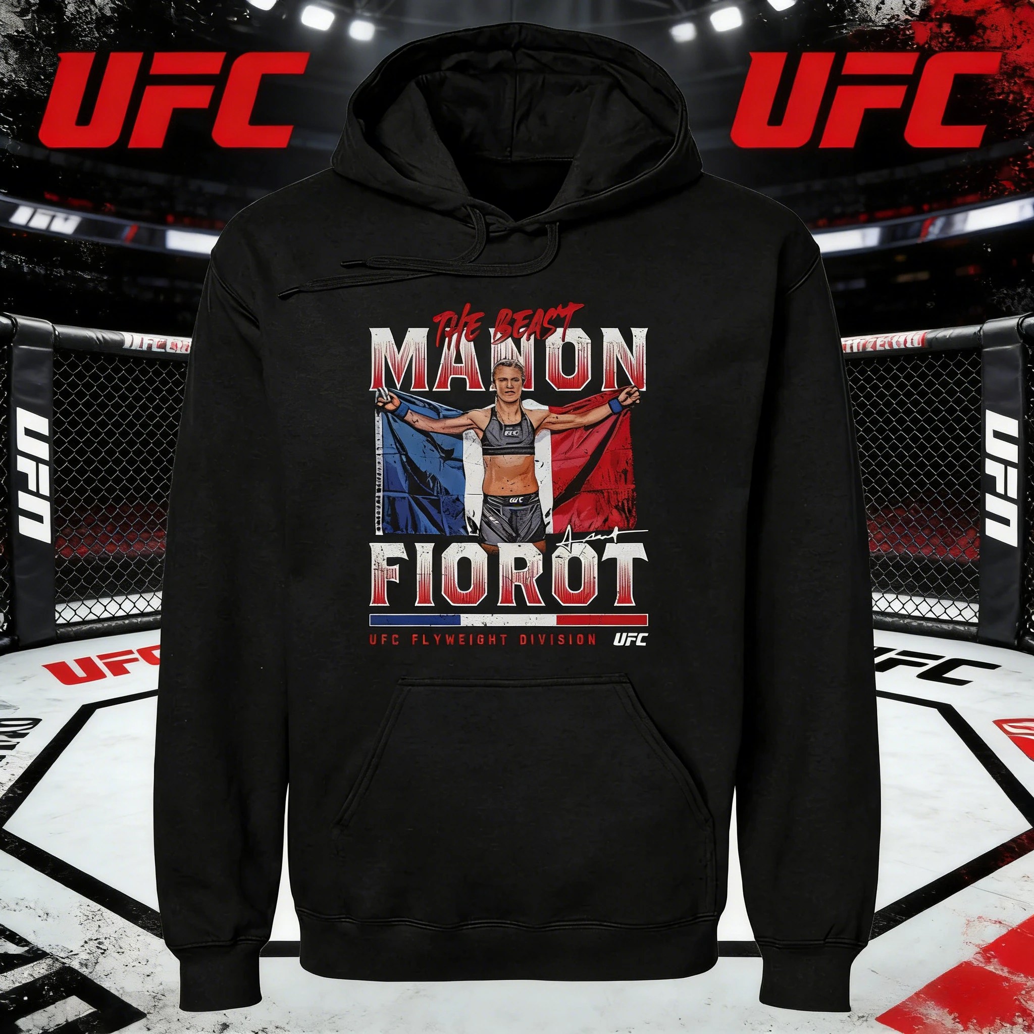 

Осень/зима 2026, UFC Manon Fiorot, боевая толстовка с рисунком, женская модная свободная повседневная хлопковая теплая толстовка, пальто унисекс