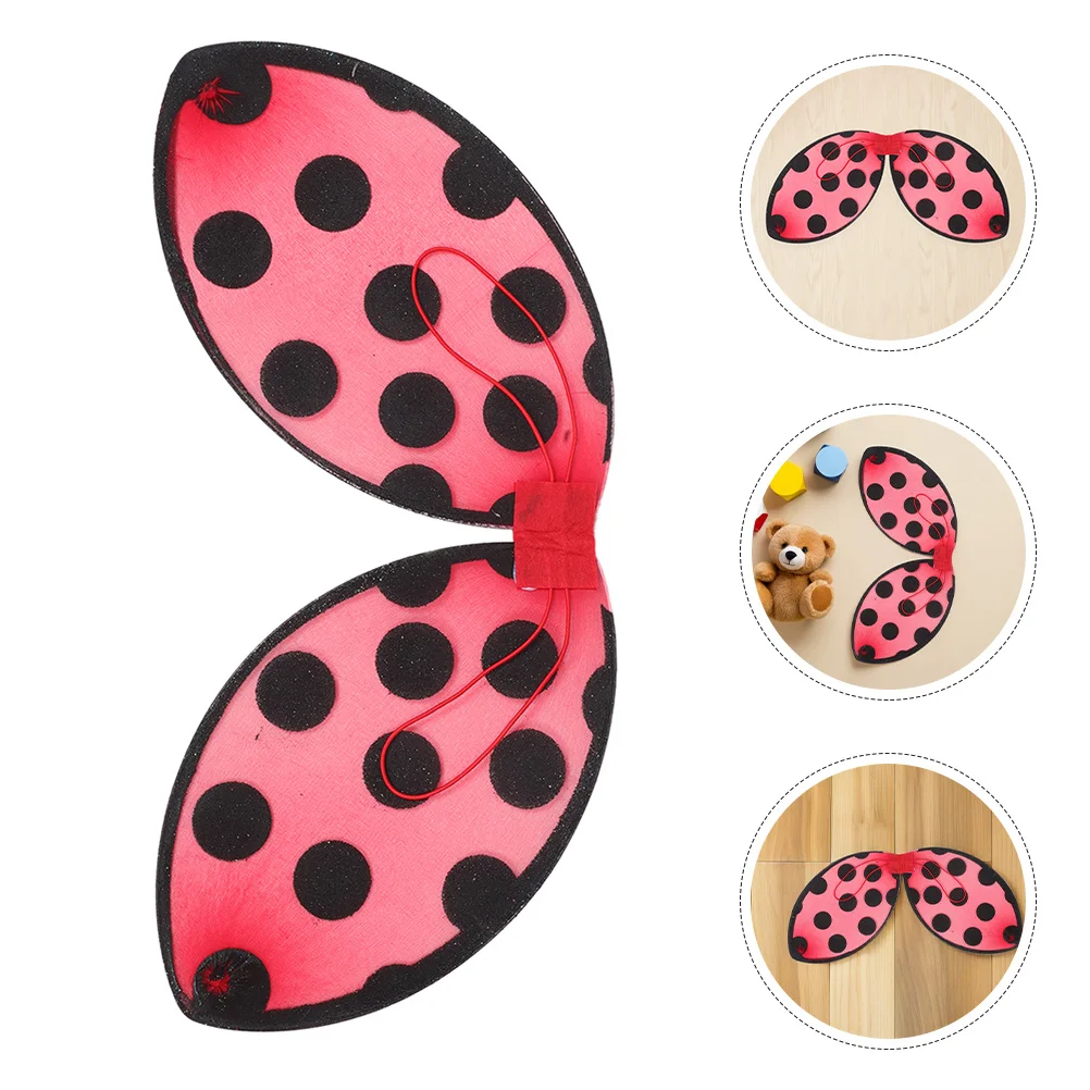 

2Pcs Kids Ladybug Wings Costume Red Foldable Lightweight Prop for Halloween Cosplay Dress-Up Parties Ladybug Wings for Kids