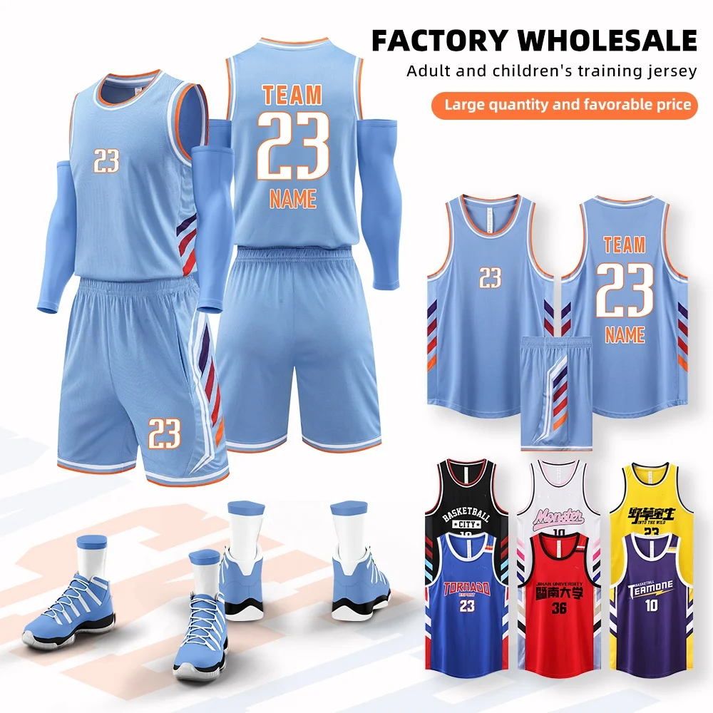 Customize Adult Kid Basketball Jersey Quick-drying Training Uniform Shirts Sleeveless  Sportswear Tracksuit Sport Suit Clothing