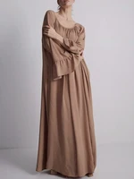 Mumaroho 2025 Women Autumn Winter Homewear Solid White Sleepwear Nightgown Pajama Nightdress Long Sleeve Loose Sleep Dress - Image 5