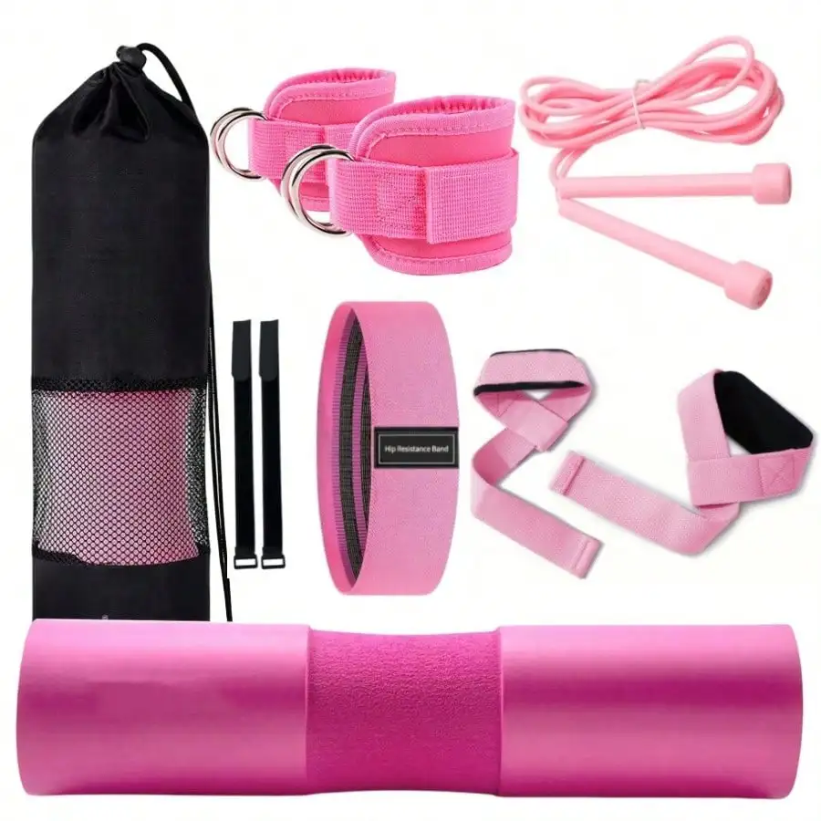 5pcs/Set Barbell Pad Kit, Suitable For Barbell Squats, Hip Thrusts, Lunges, Deadlifts & Weight Lifting, Fat Burning Fitness Home Gym Set, Unisex Gym Accessories