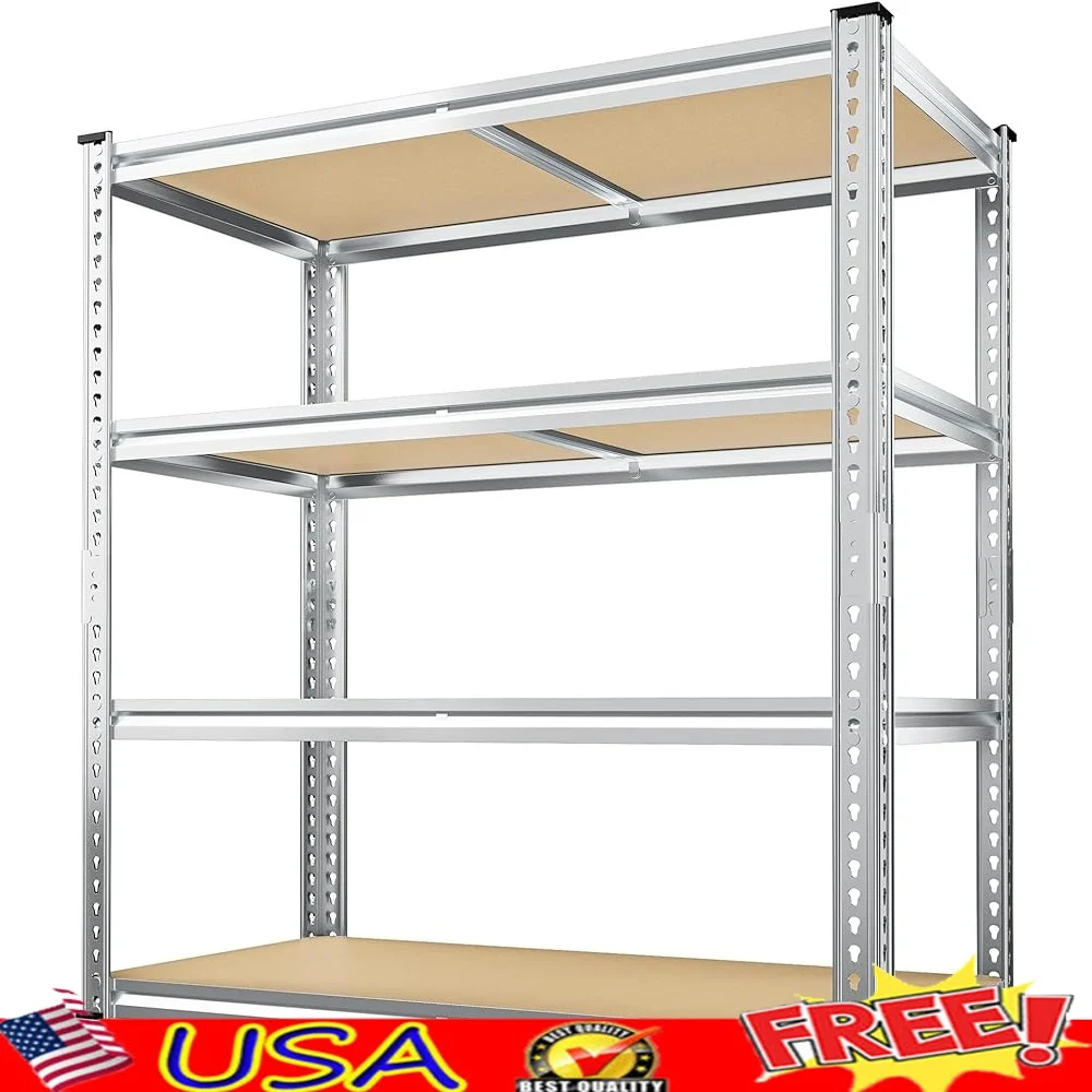 

40" Adjustable Metal Shelves Heavy Duty 4 Tier Storage Shelves Garage Shelving Pantry Shelf Sturdy Closet Organizer Waterproof