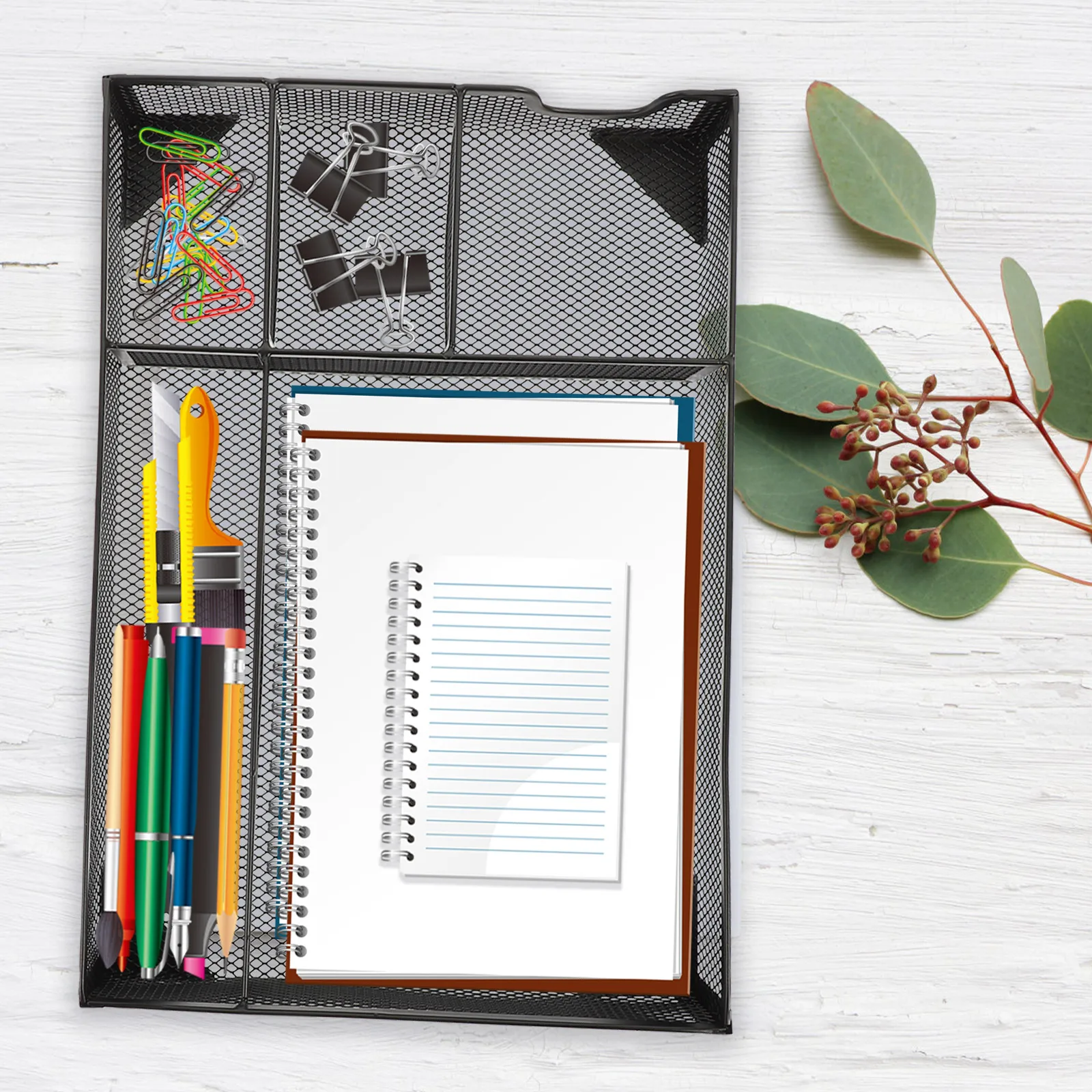 

1Pcs Large Capacity Metal Storage Tray Cosmetic Desk Organizer Space Saving Holder