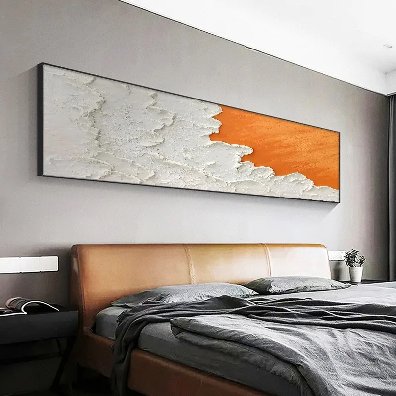 

atmosphere horizontal modern light luxury crystal porcelain painting bedroom bedside abstract background wall simple painting