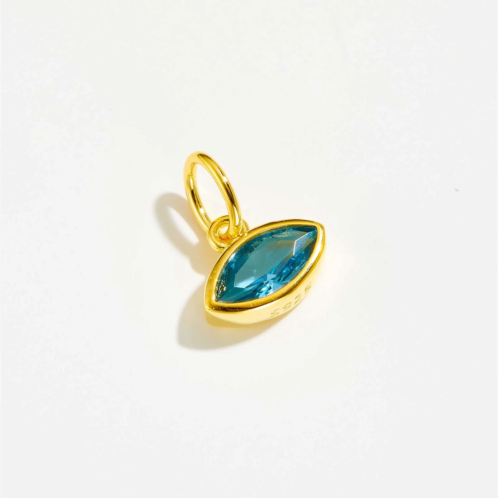 قلادة فضة إسترليني للنساء ، عين شريرة ، كمثرى حمراء ، حبات جوهرة كريستالية ، صناعة قلادة ، دائرة ، فاخرة ، 3 × 6 مم #3