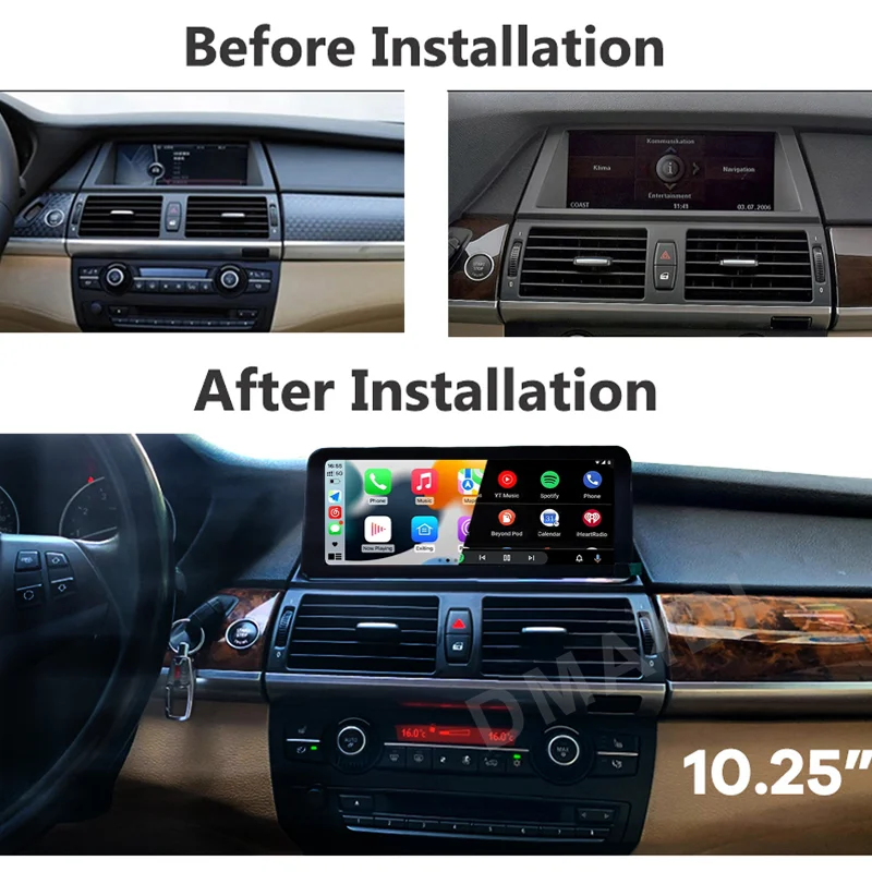 Android 13 Auto Radio Carplay For BMW X5 X6 E70 E71 Factory Price ID8 12.5