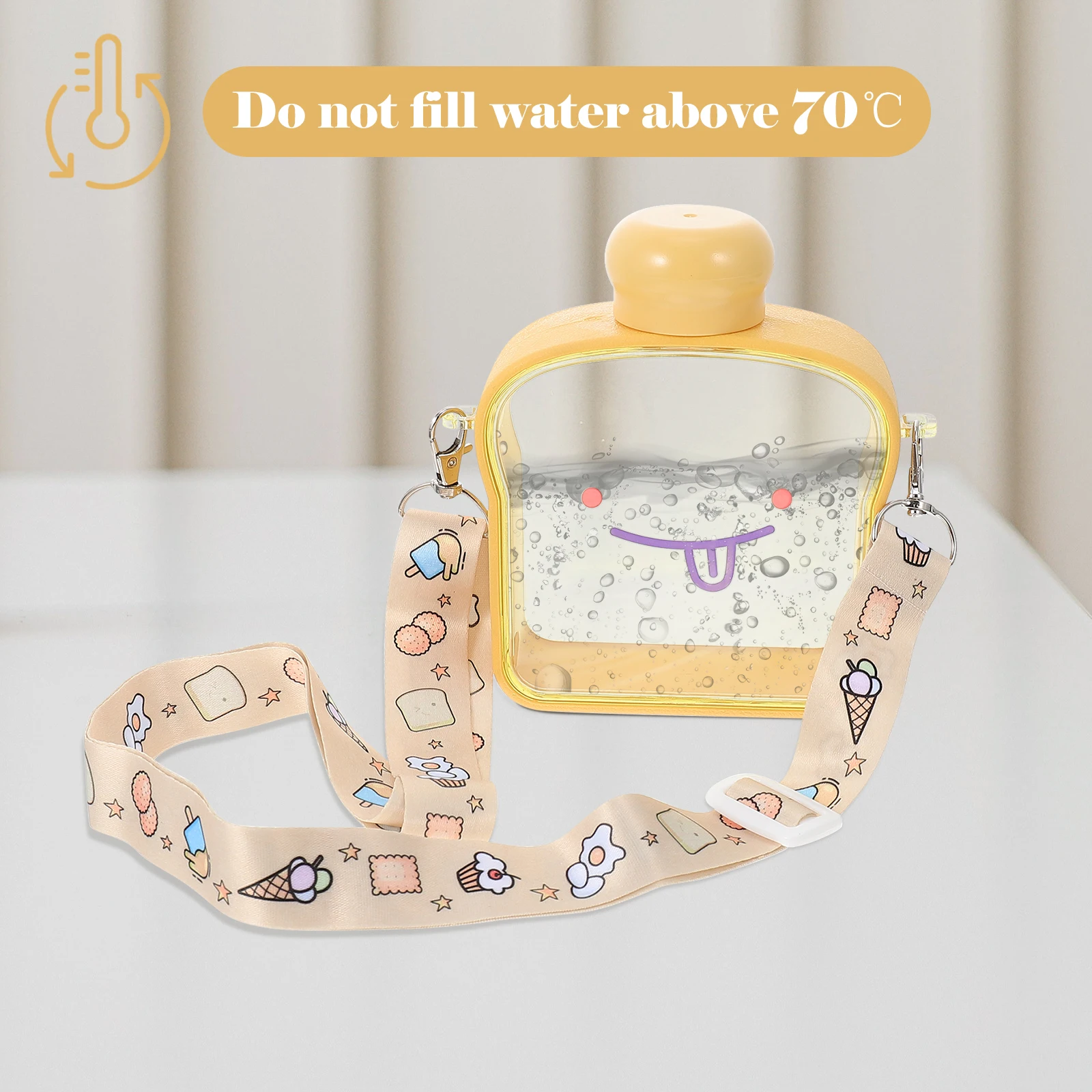 

1pc Bread Shaped Water Bottle Premium Plastic Portable Kids Water Cup Outdoor Leisure Kawaii Design Summer Juice Container