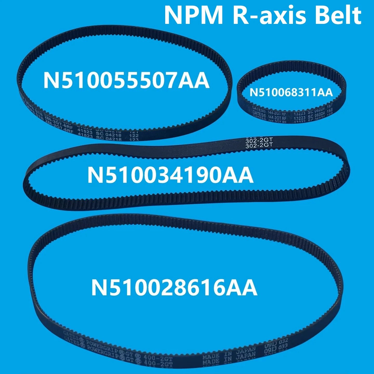 R-axis timing belt for head H8 H12 H16 NPM Panasonic chip mounter N510034190AA 302-2GT-6 N510068311AA 144-2GT-6 N510028616AA