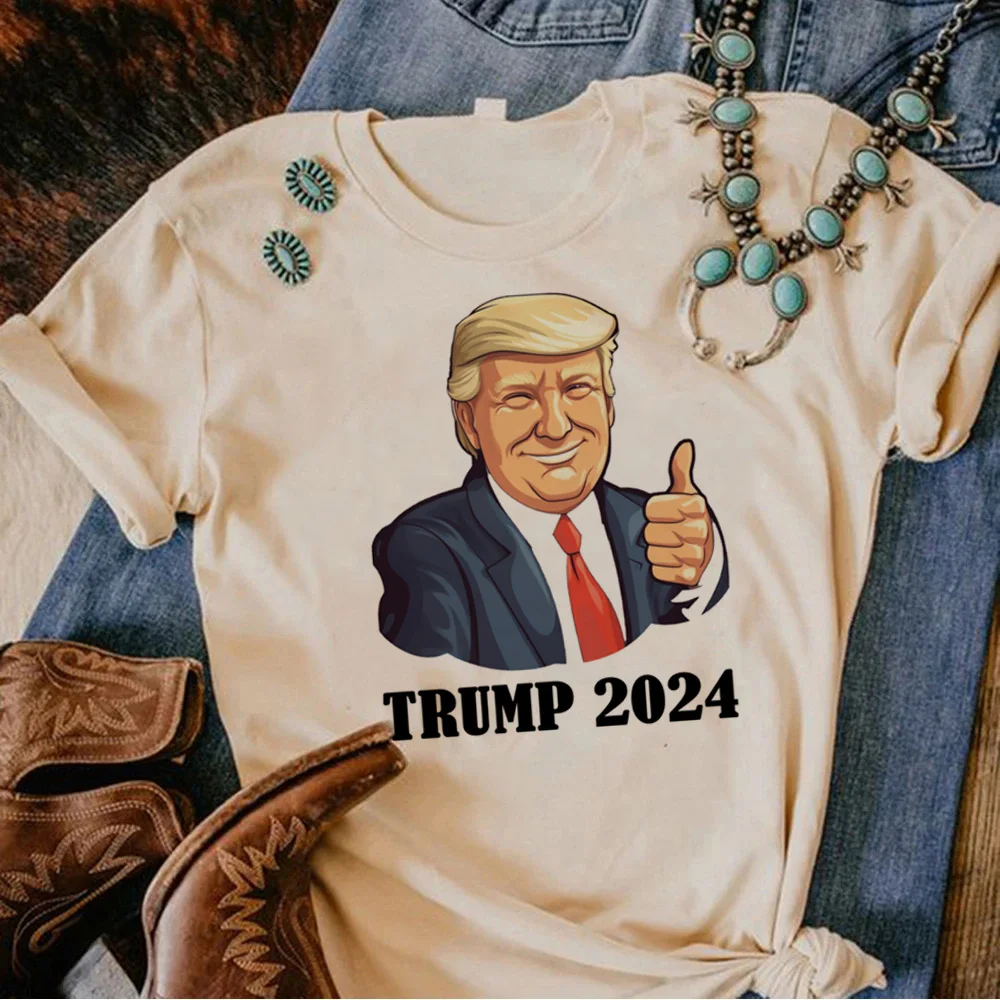 Trump 2024 t-shirts women harajuku funny summer t shirt girl 2000s funny harajuku clothes