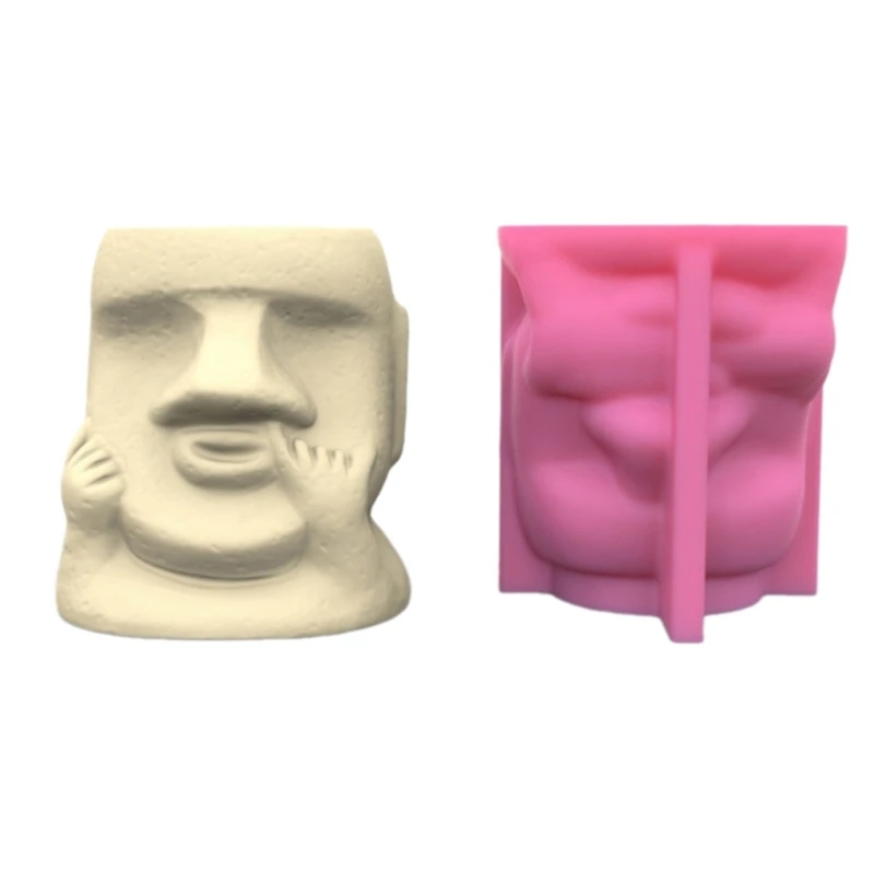 

Unique Silicone Mold Figure Shaped Silicone Flowerpot Molds Epoxy Resin Molds for Making Concrete Planters and Crafts 3XUA