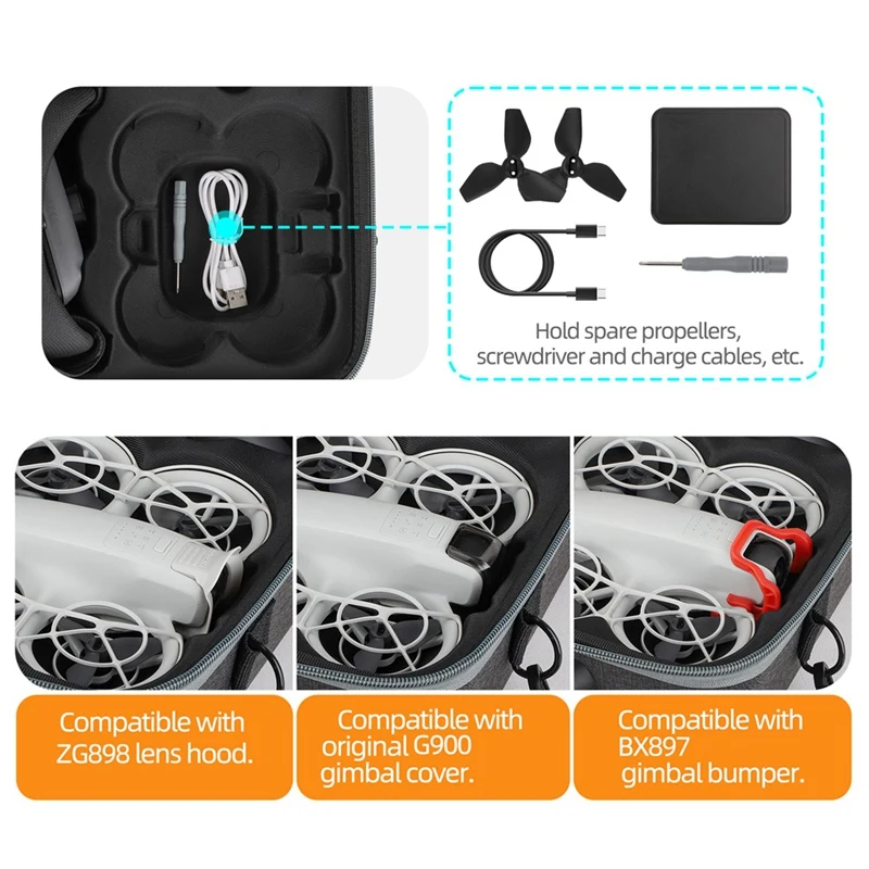 DJI NEO 보관 가방 고글 N3 운반 케이스, 드론 충격 방지 케이스, 방수 보호대, DJI Neo 액세서리