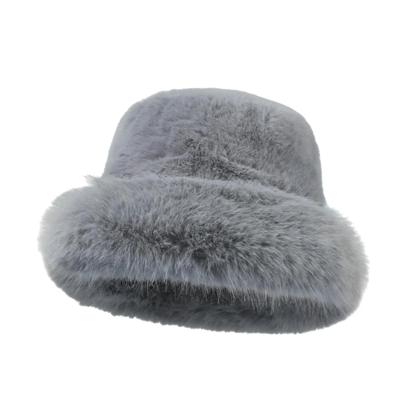 قبعة دلو شتوية من الفرو الصناعي ناعمة للنساء والسيدات، قبعة روسية سميكة من القوزاق، قبعة صياد فروي، قبعة ثلج للرحلة