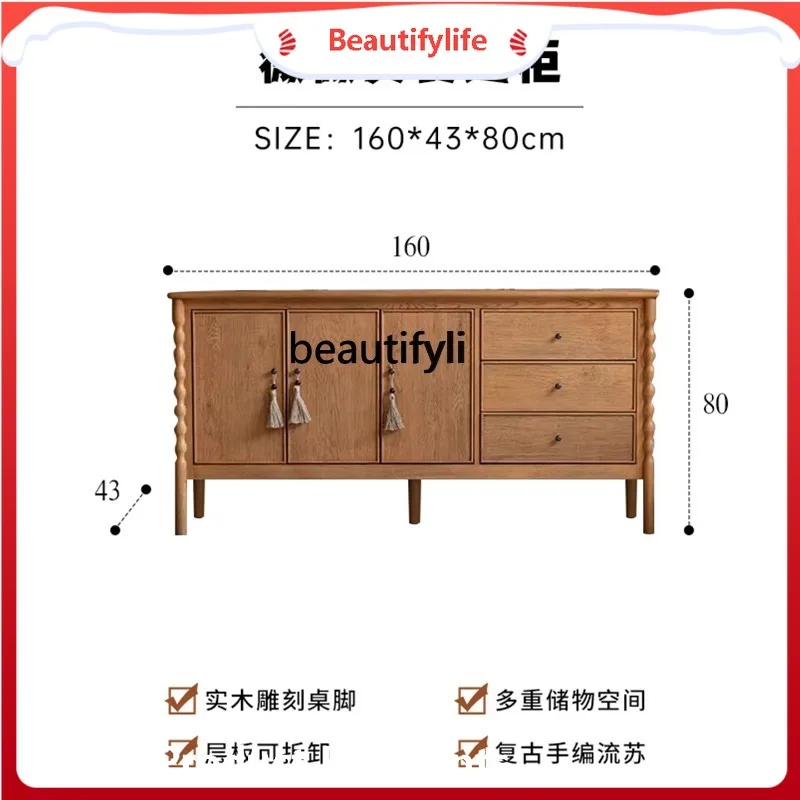 

53 Medieval solid wood living room tea table dining side cabinet entrance cabinet bedroom office locker
