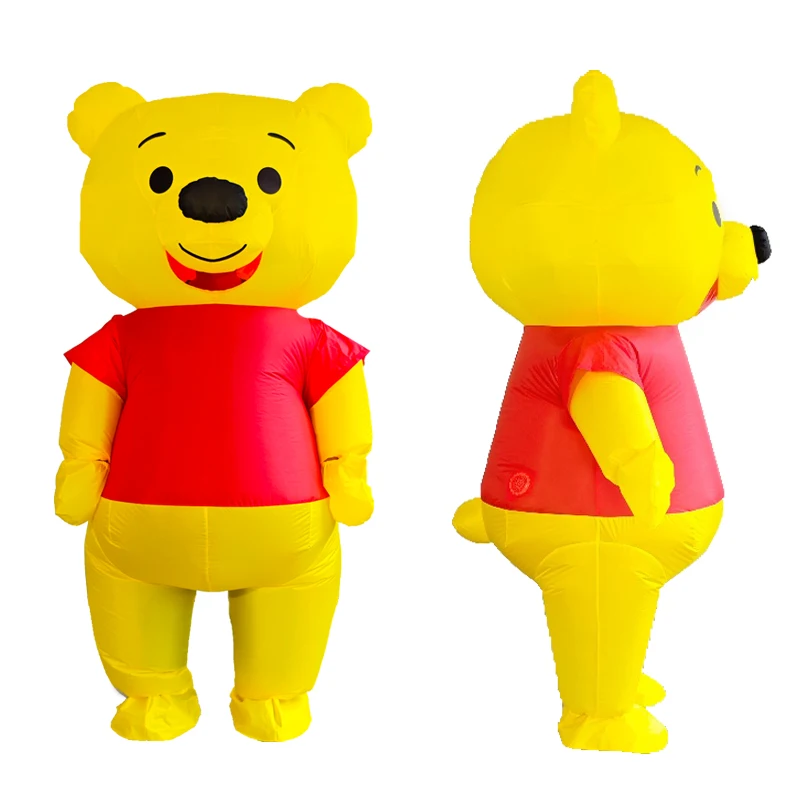 Opblaasbaar Mickey & Minnie cosplay kostuum voor volwassenen, blauw, voor Kerstmis, Halloween, feestjes en optredens.