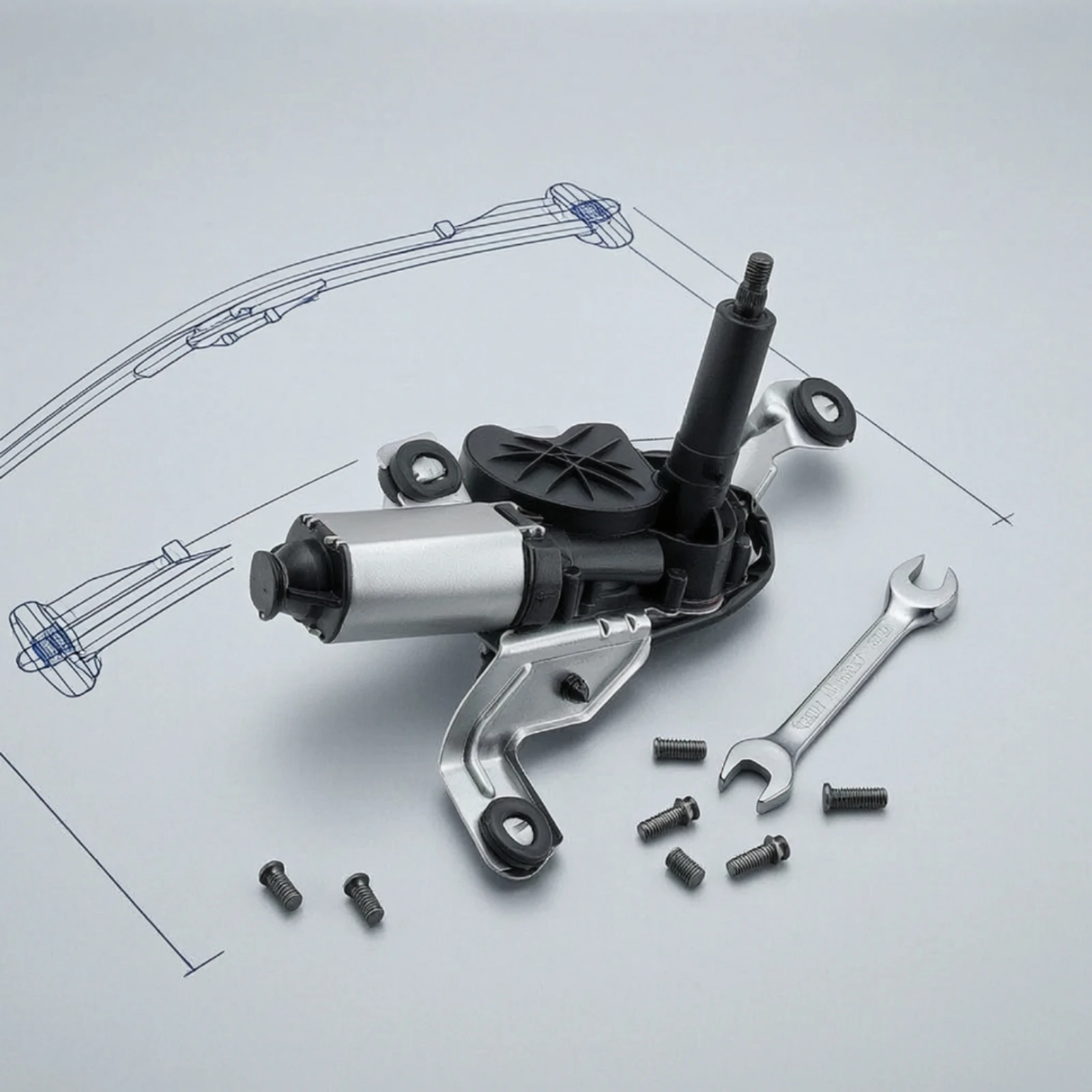 Wiper Linkage Simple Installation Windshield Wiper Motor and Linkage Assembly Auto Part Reliable Time-Saving for Car Owners
