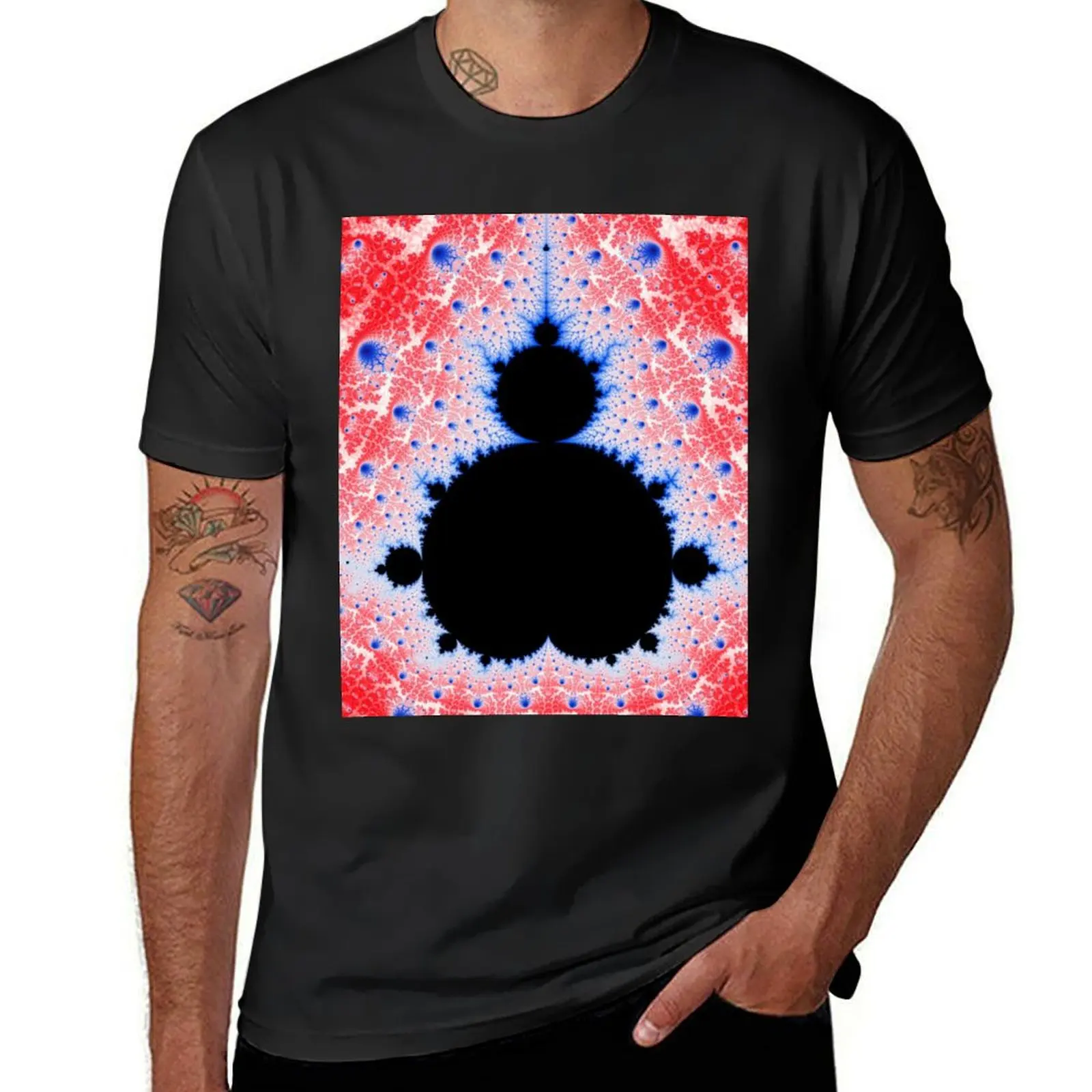 White Linear Mandelbrot funny A - line dress T-Shirt customs summer clothes cute tops tshirts for men