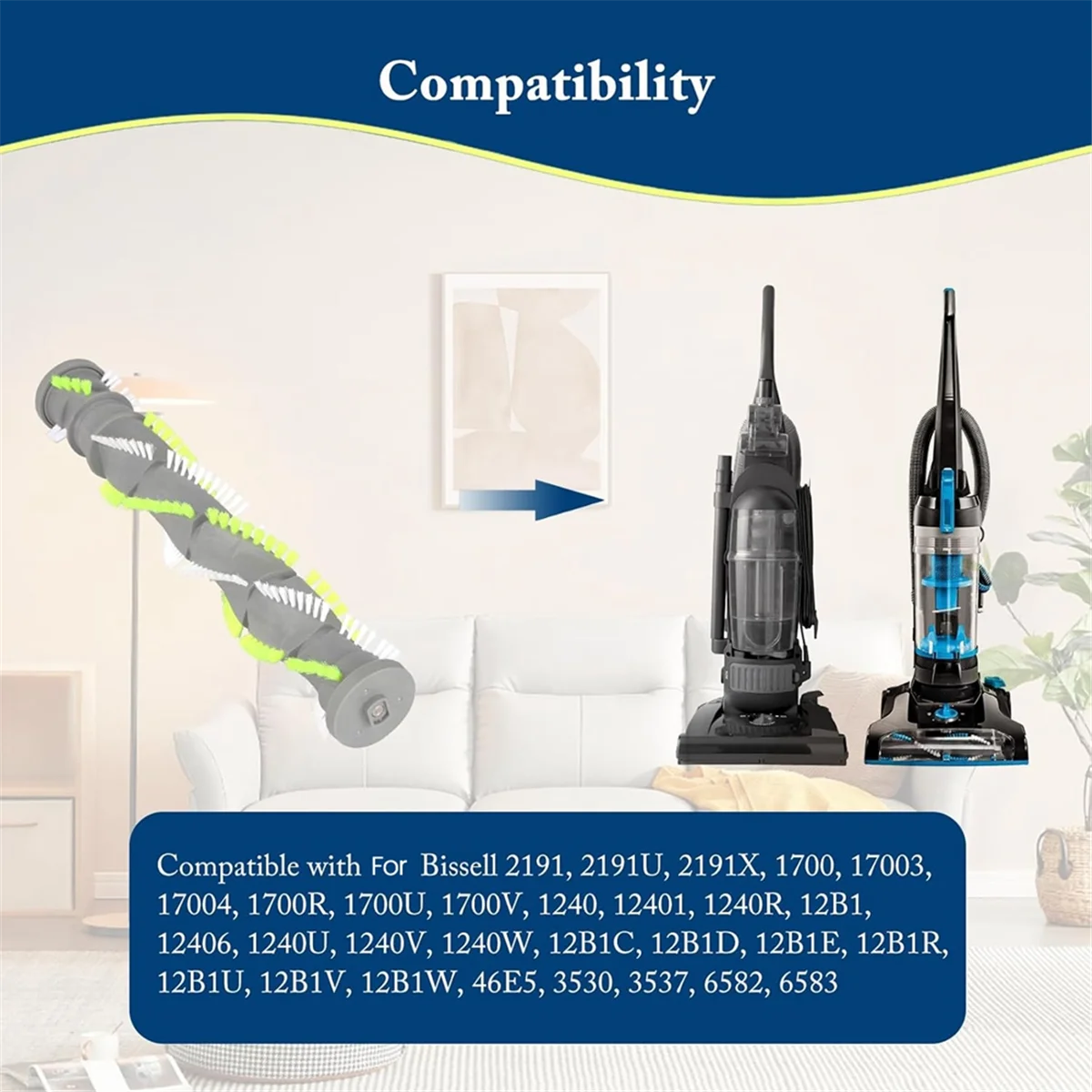 2025+ 2038072 Rolo de escova e escova de limpeza para peças de reposição sem saco PowerForce Helix 12B1