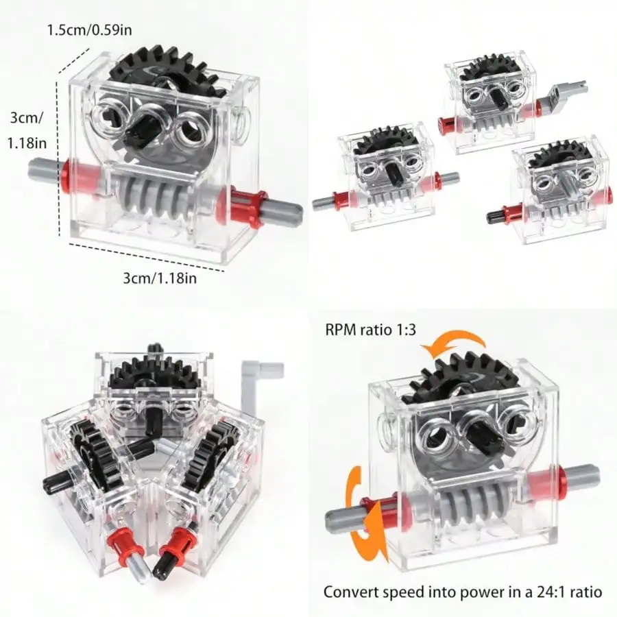 

3pcs 6588 Gearbox Technic Compatible, Power Functions STEM Building Blocks for MOC Buggy