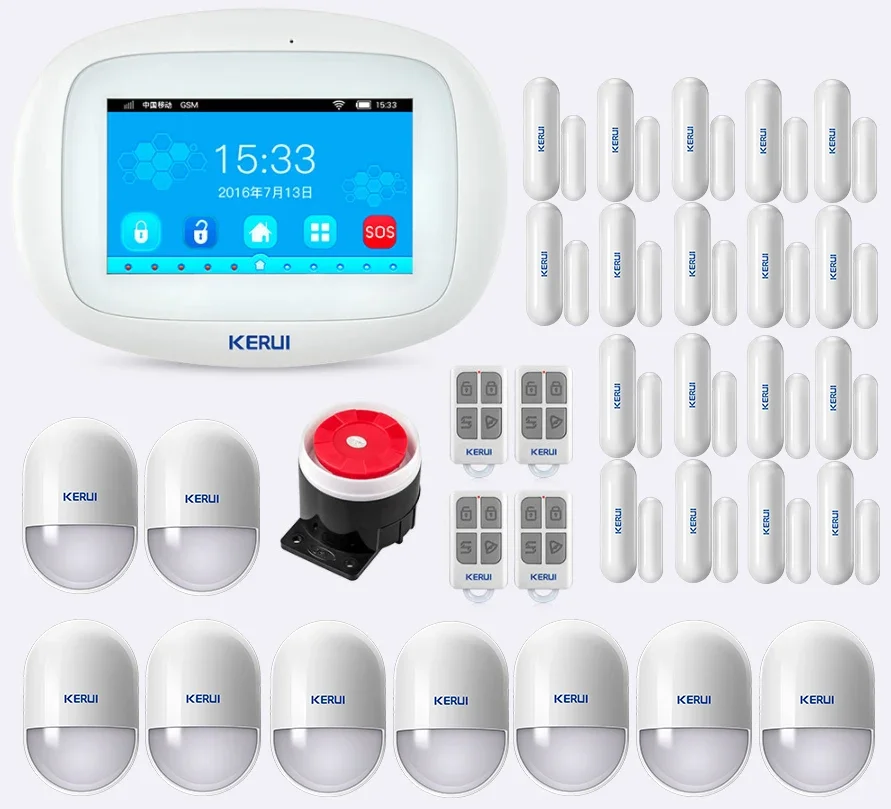 KERUI K52 smart alarm system supports smoke detector door sensor motion sensor