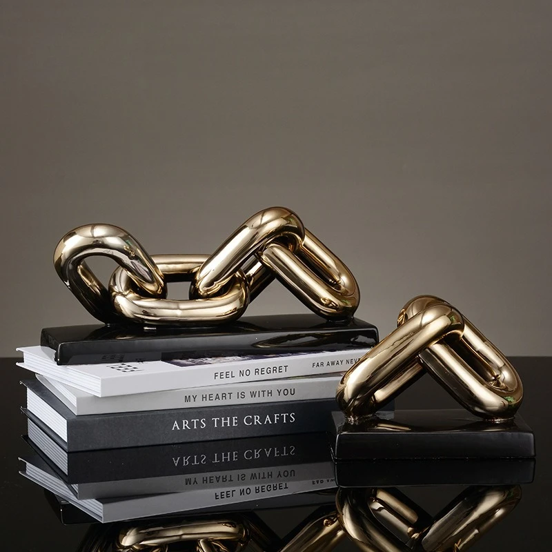 

Multiple Chain Sculptures, Offices, Study Rooms, Desktop Decorations, Ceramic Chain Crafts, Statues, Home Decor