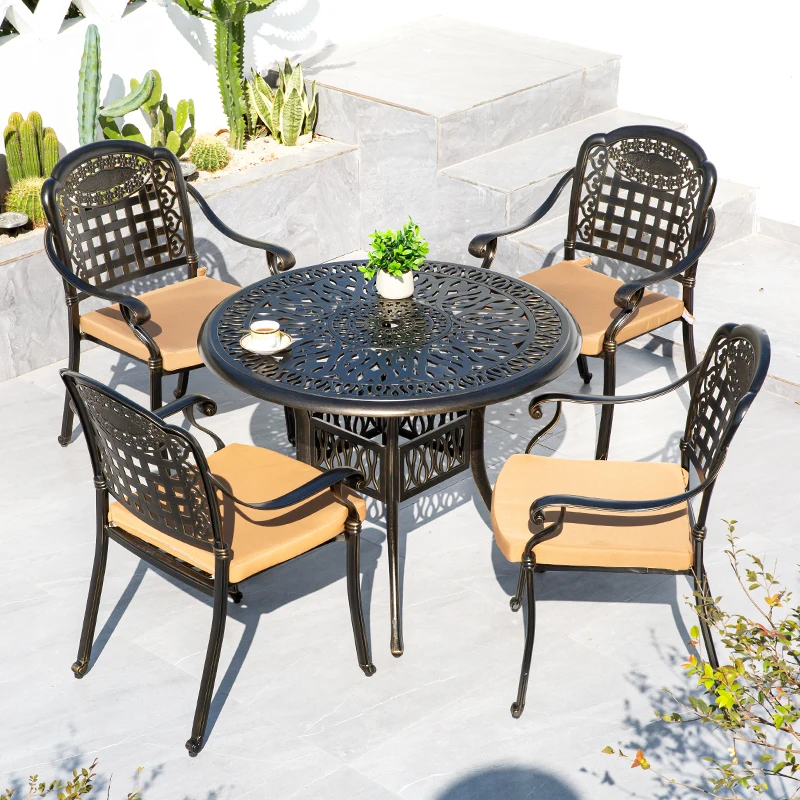 Luxury Outdoor Balcony Gaeden Patio terrace chairs popular furniture cast aluminum chair outdoor coffee cafe bistro chairs