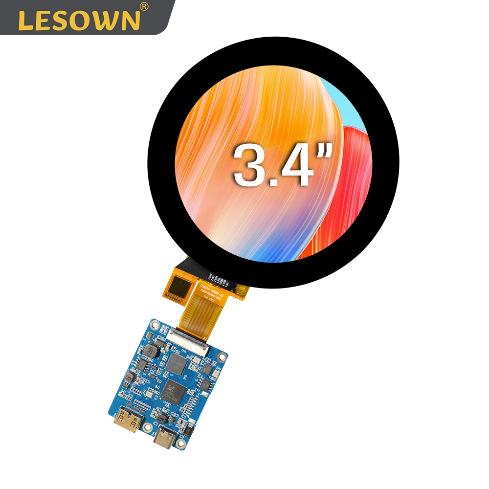 

LESOWN 800x800 IPS круглый ЖК-экран 3,4 дюйма HDMI типа C полный просмотр GX-H2M30PB118 плата привода контроллера промышленный дисплей