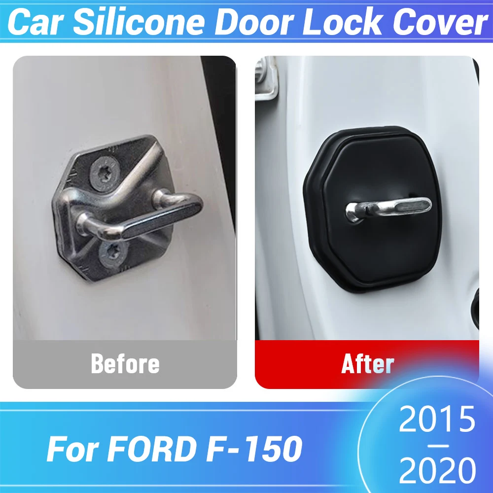 

Car Door Lock Silicone Buckle Protector Cover For FORD F-150 2015-2020 Car Door Latch Anti-collision Accessories