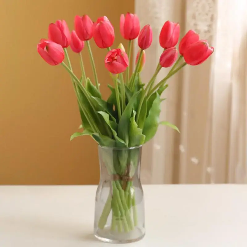 Luxury Silicone Real touch Tulips Bouquet decorative Artificial Flowers living room decoration flores artificiales