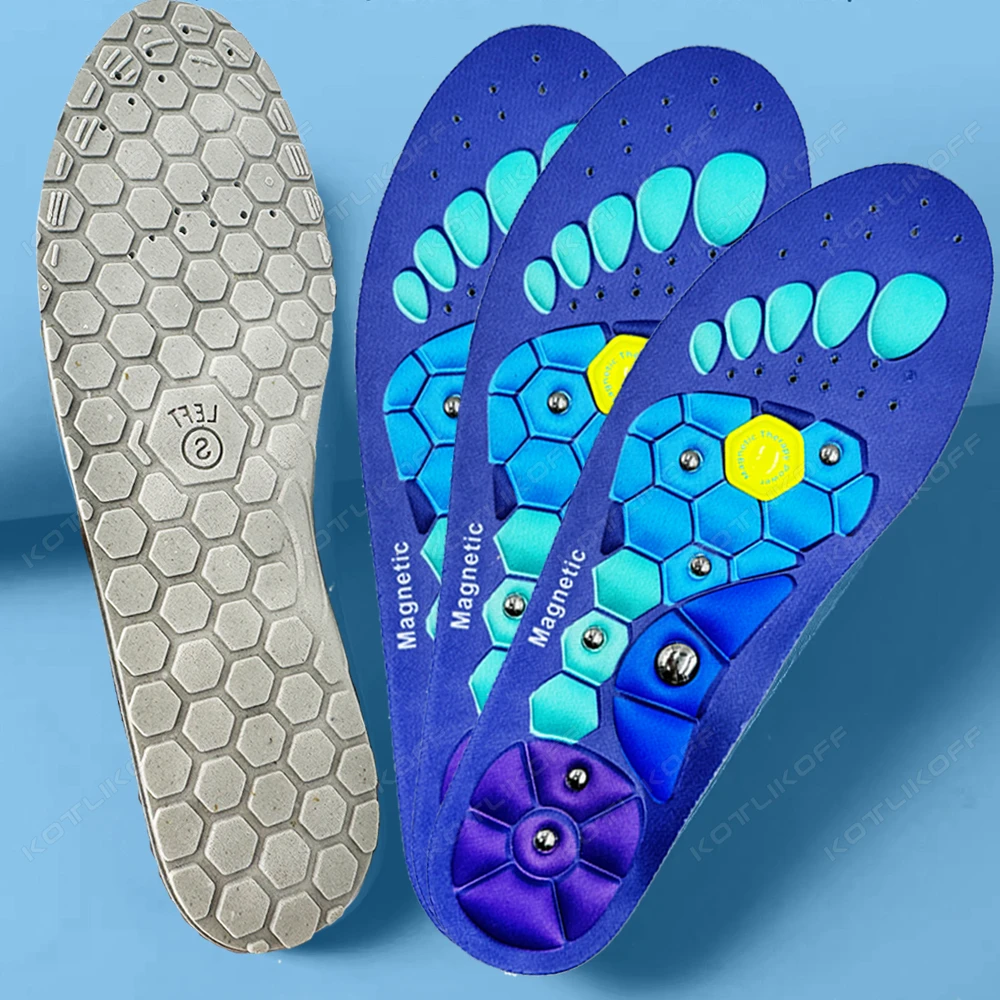 1 Pair Acupressure Foot Insoles for Men Women Orthopedic Gel Magnetic Shoe Inserts Magnet Technology Support Insole