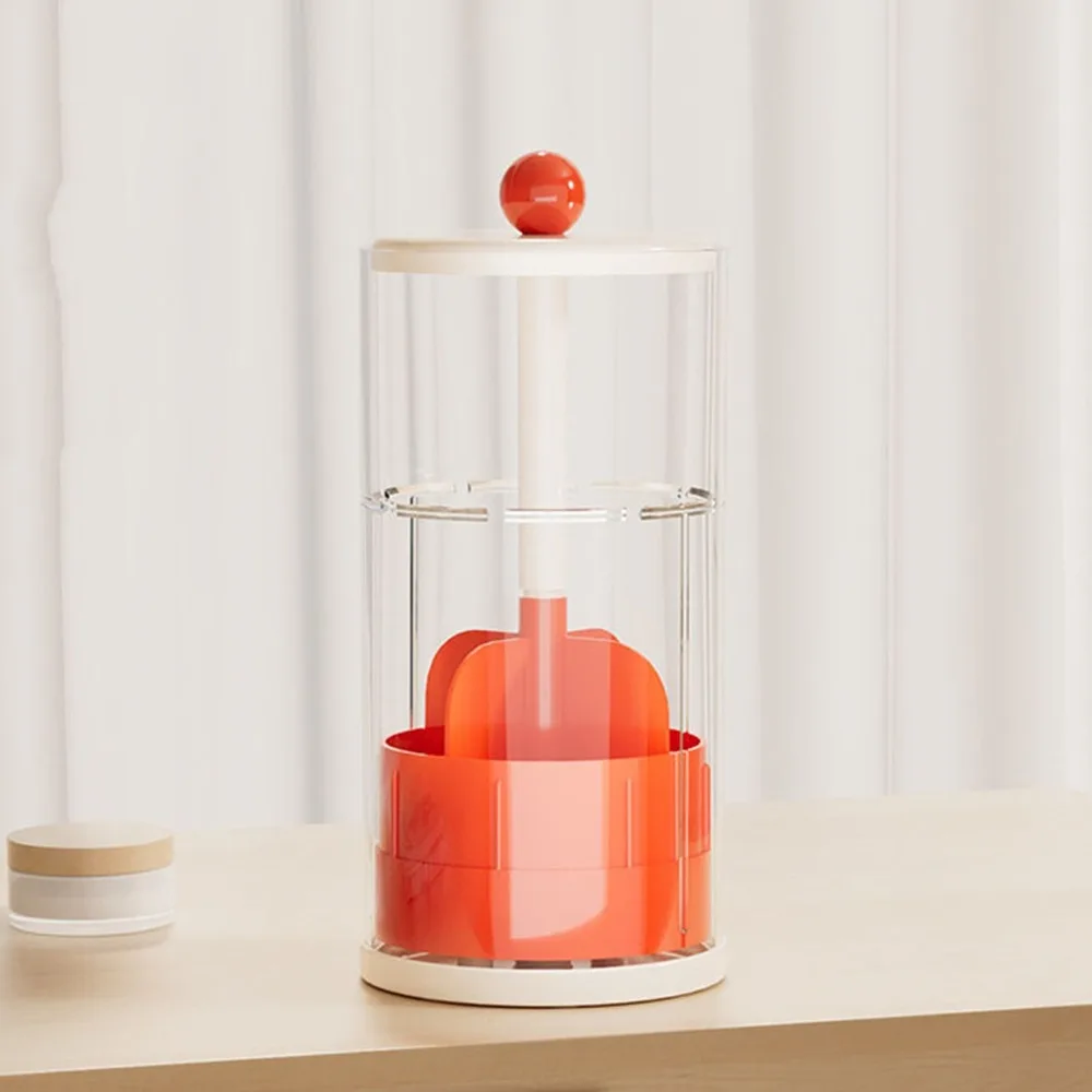 

Plastic Automatic Lifting Makeup Brush Holder Multi-grid Dustproof Makeup Brush Storage Tube with Lid Space Saving