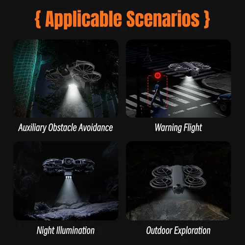 Imagen 2 del producto Tren de aterrizaje con Flash LED para DJI NEO 2, extensión de Dron, stent de elevación, accesorios de luz de vuelo nocturno